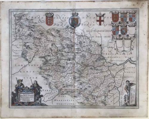 AN ORIGINAL BLAEU MAP OF THE WEST RIDING OF YORKSHIRE 1646
