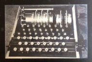   Bletchley Park and Enigma machines. Stills photographs from  BBC TV “Secret War”.